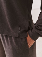 Chelsea Peers Brown Slub Knit Marl V-Neck Sweatshirt - Image 6 of 7