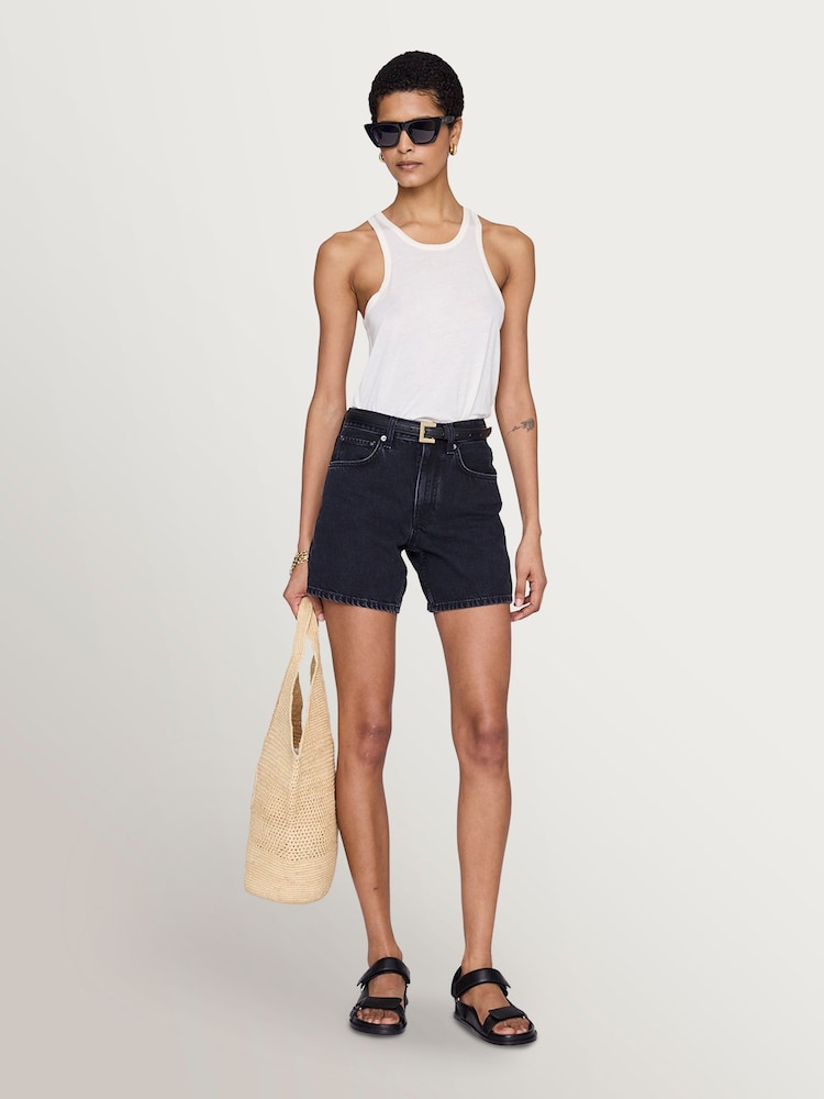 ANINE BING Black Delaney Shorts - Image 1 of 3