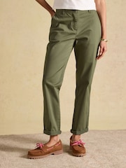 Joules Khaki Green Slim Fit Chino Trouser With Elasticated Waist - Image 1 of 8