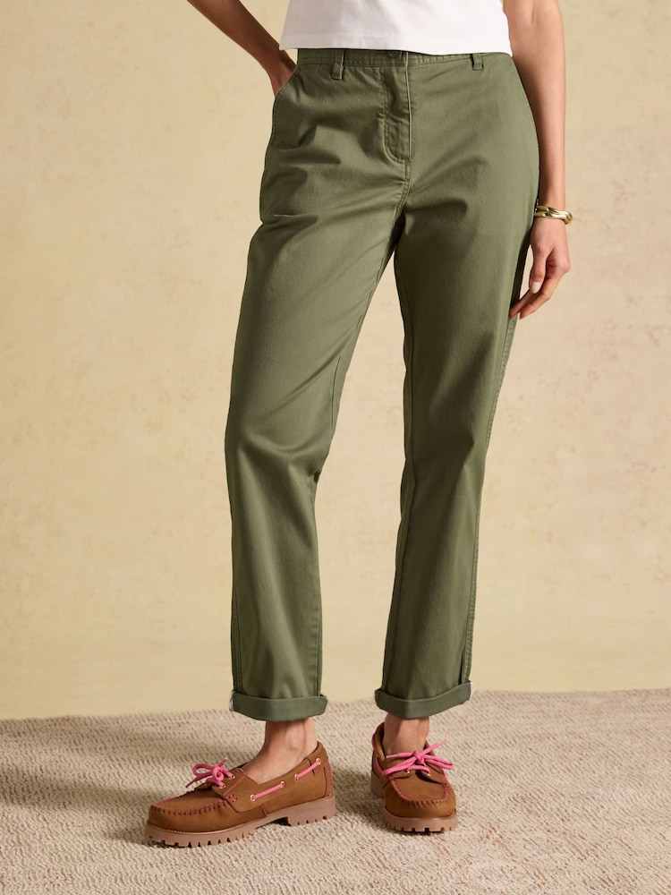 Joules Khaki Green Slim Fit Chino Trouser With Elasticated Waist - Image 1 of 8
