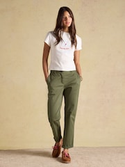 Joules Khaki Green Slim Fit Chino Trouser With Elasticated Waist - Image 3 of 8