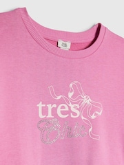 River Island Oversized Lace Hem Sweat Top - Imaginea 3 din 4