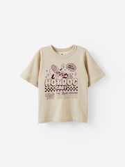 Cotton On Cream Jonny Short Sleeve Graphic Print T-Shirt - Image 1 of 2