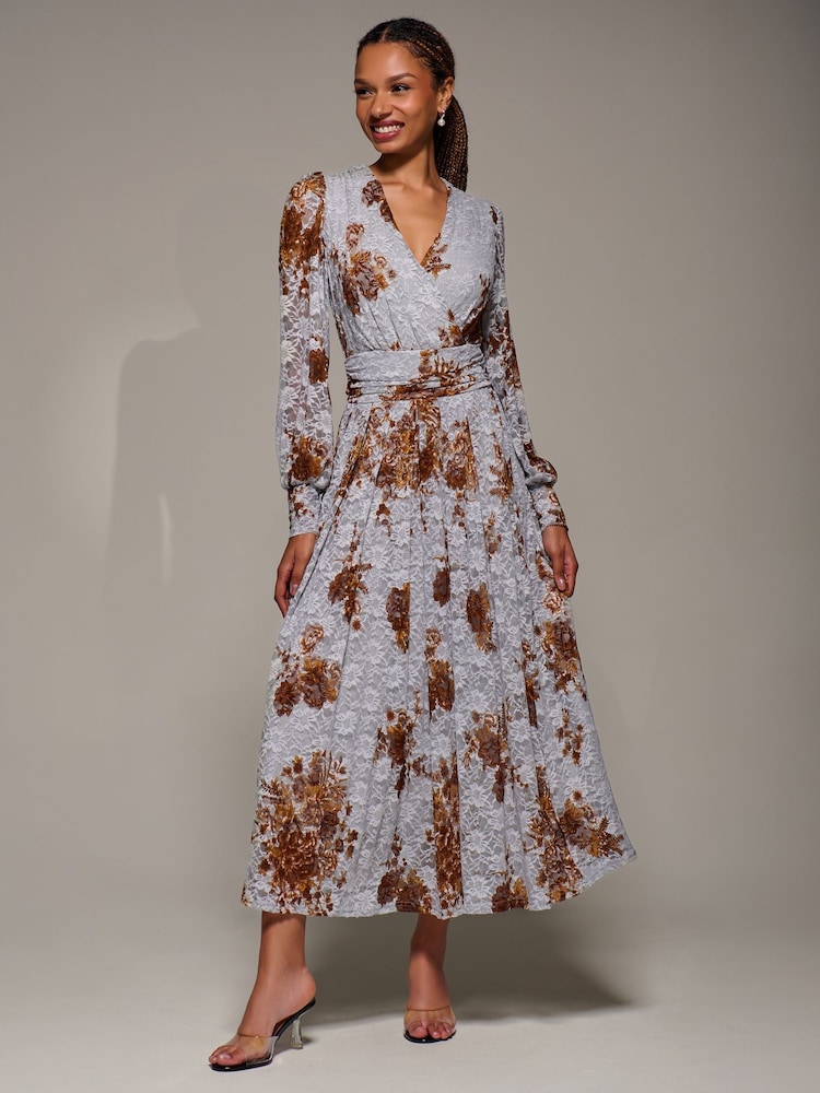 أزرق - Jolie Moi Long Sleeve Printed Lace Midaxi Dress - صورة 1 من 6 أزرق - Jolie Moi Long Sleeve Printed Lace Midaxi Dress - صورة 1 من 6