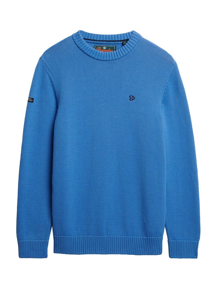 Superdry Blue Preppy Cotton Jumper - Image 7 of 7 Superdry Blue Preppy Cotton Jumper - Image 7 of 7