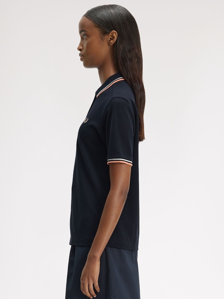 Fred Perry Blue The Twin Tipped Fred Perry Shirt - Image 2 of 5 Fred Perry Blue The Twin Tipped Fred Perry Shirt - Image 2 of 5