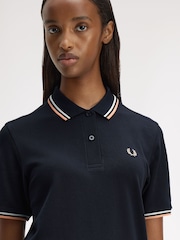 Fred Perry Blue The Twin Tipped Fred Perry Shirt - Image 4 of 5
