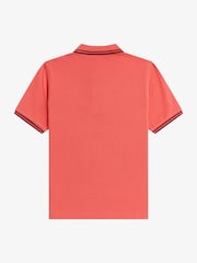 Fred Perry Coral Pink Twin Tipped Polo Shirt - Image 4 of 5