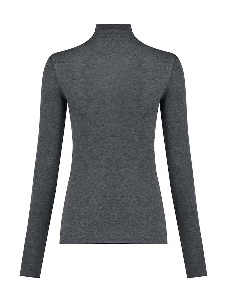 Grigio cenere - Hunkemoller T Shirt a collo alto super morbida, strato Base termico con cashmere - Immagine 7 di 7