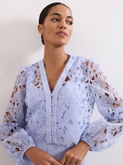 Phase Eight Blue Petite Winona Lace Jumpsuit - Image 5 of 8