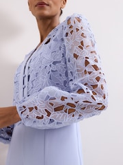 Phase Eight Blue Petite Winona Lace Jumpsuit - Image 6 of 8