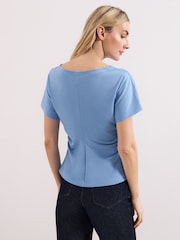 Phase Eight Blue Faye Pleat T-Shirt - Image 2 of 7