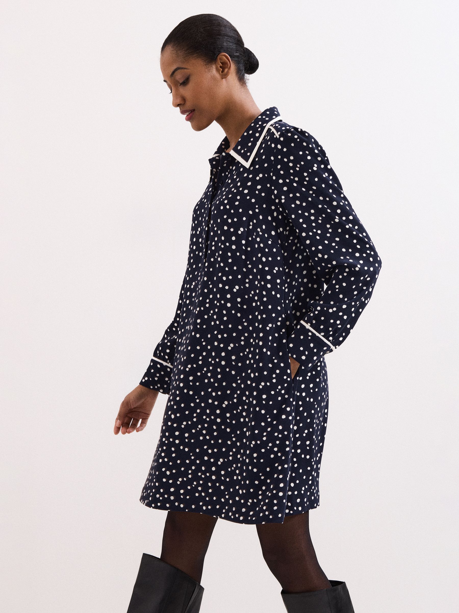 Phase Eight Women's Collared Mini Tunic Dress in Dark Navy | Size: 22 - Image 2