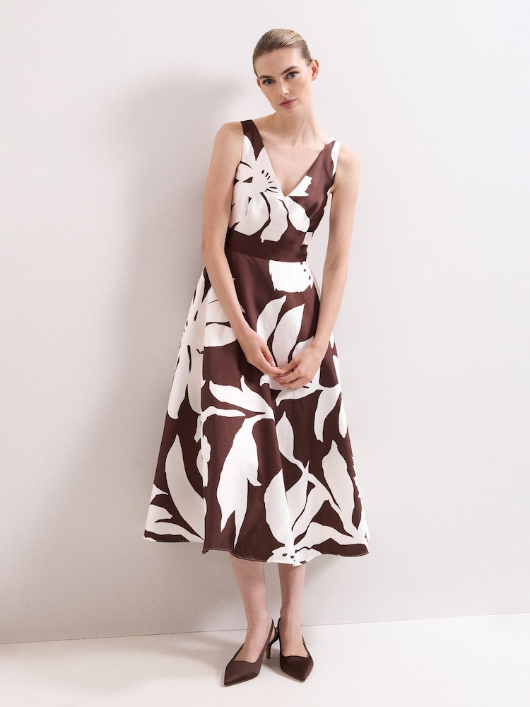 Phase Eight Brown Petite Delicia Dress - Image 1 of 7 Phase Eight Brown Petite Delicia Dress - Image 1 of 7