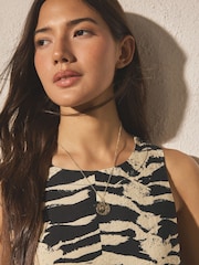 Gold Tone The Kings Trust X Next Change a Girls Life Campaign Hammered Disc Necklace - Image 2 of 5