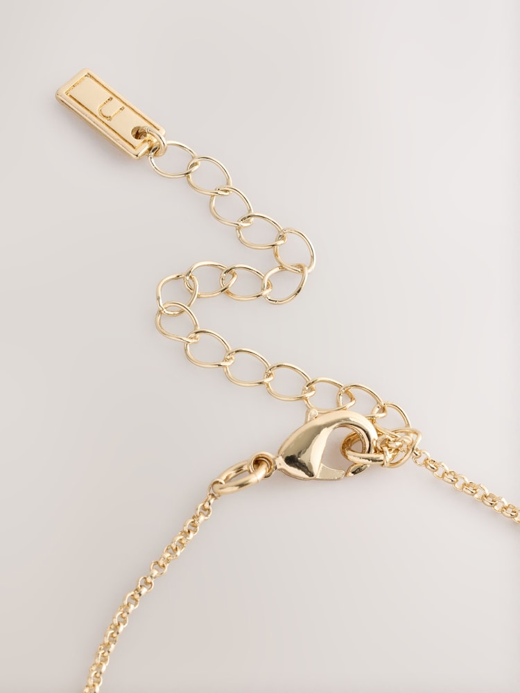 Gold Tone The Kings Trust X Next Change a Girls Life Campaign Hammered Disc Necklace - Image 5 of 5