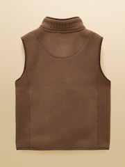 Joules Kids' Heritage Chocolate Brown Fleece Gilet - Image 2 of 6