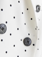 Reiss White/Navy Beatrix Petite Polka-Dot Double-Breasted Suit Blazer - Image 6 of 8