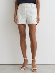 Reiss White/Navy Beatrix Shorts - Image 3 of 7
