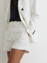Reiss White/Navy Beatrix Shorts - Image 4 of 7