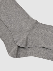Reiss Grey Milo Cotton-Blend Script-Logo Socks - Image 2 of 3