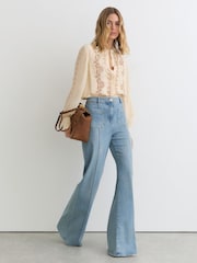 Reiss Pale Yellow Mia Blouse - Image 7 of 8