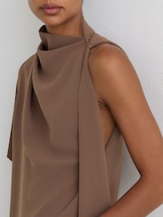 Rochie mini drapată cu un umăr gol Reiss Ellery - Imaginea 3 din 7