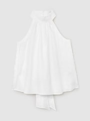 Reiss Ivory Andi Linen Sleeveless Scarf-Neck Top - Image 2 of 7