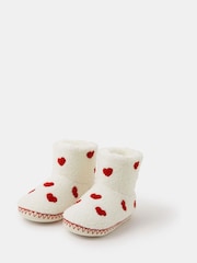 Accessorize Girls Heart Print Slipper Boots - Slika 1 iz 3