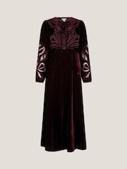 Monsoon Ezra -kirjailtu samettinen midimekko - Kuva 5 / 5