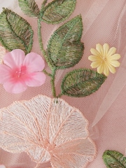 Monsoon Pink Baby Olene Floral Embroidered Tulle Dress - Image 4 of 4