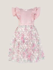 Monsoon Pink Aisha Appliqué Butterfly Ruffle Party Dress - Image 2 of 4
