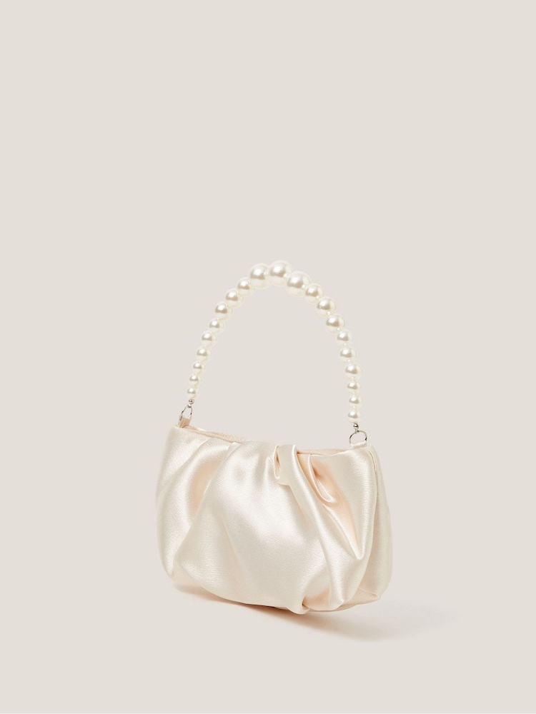 Monsoon Cream Pearl Headband & Satin Bag Set - Image 2 of 4