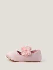 Monsoon Pink Baby Flower Pom Pom Walker Shoes - Image 3 of 3