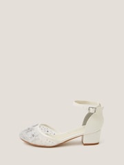 Monsoon Cream Diamanté Floral Closed Toe Heels Shoes - Image 1 of 3