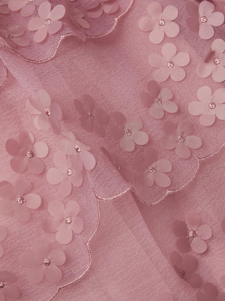 Monsoon Pink Baby Appliqué Scallop Party Dress - Image 4 of 4