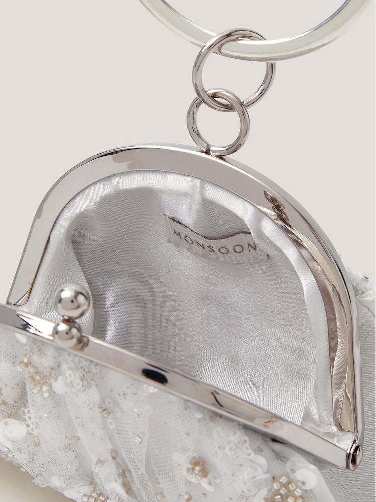 Monsoon Cream Sequin Bangle Bag - Image 3 of 3 Monsoon Cream Sequin Bangle Bag - Image 3 of 3