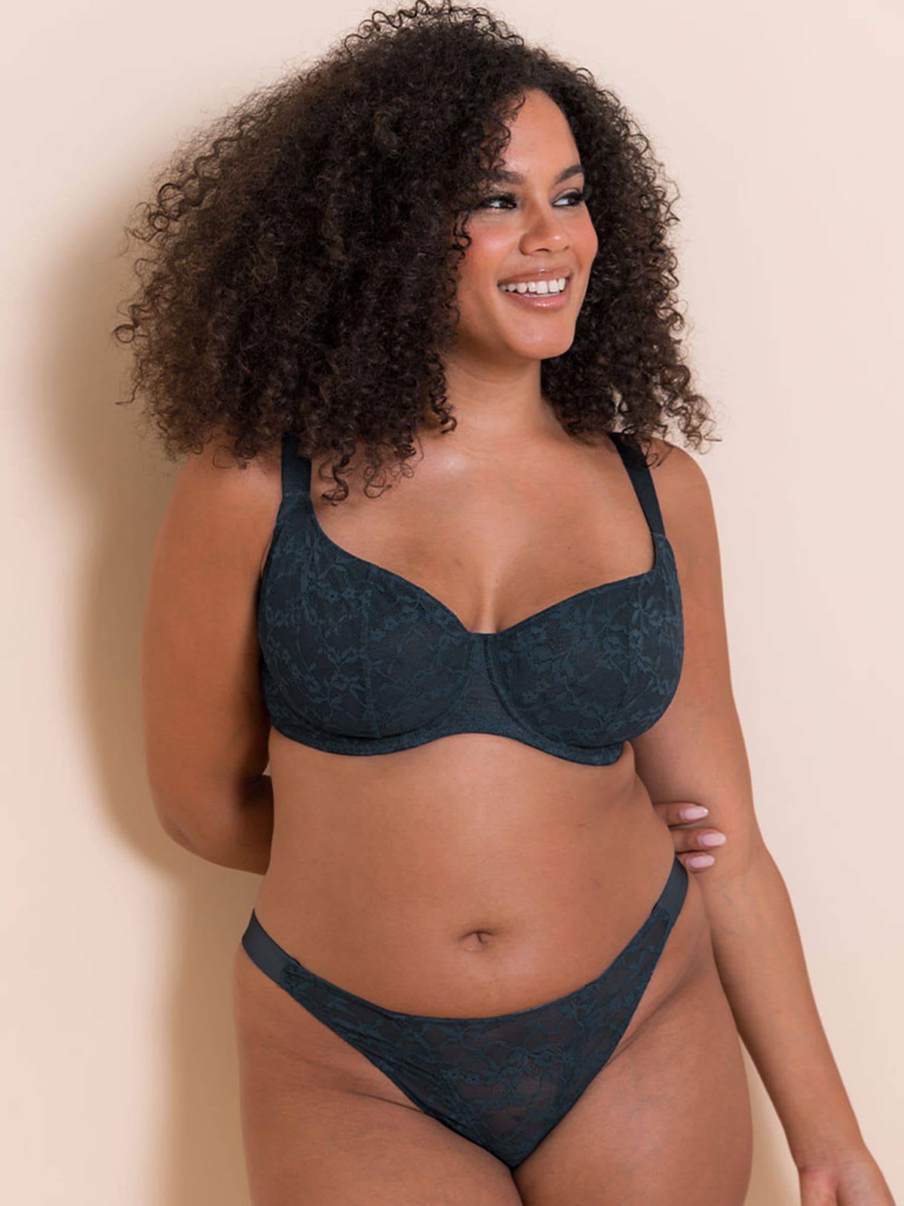 Curvy Kate Women's Blue All Night Lace Scooped Multiway Balcony Bra