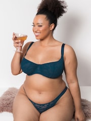 Curvy Kate Blue All Night Lace Scooped Multiway Balcony Bra - Image 3 of 6