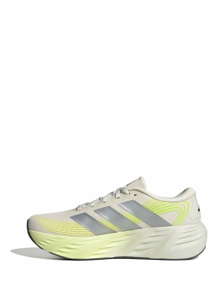 adidas White/Green Galaxy 8 Running Trainers - Image 2 of 9