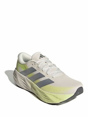 adidas White/Green Galaxy 8 Running Trainers - Image 3 of 9