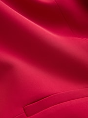 Red Relaxed Ruched Sleeve Blazer - Image 9 of 9