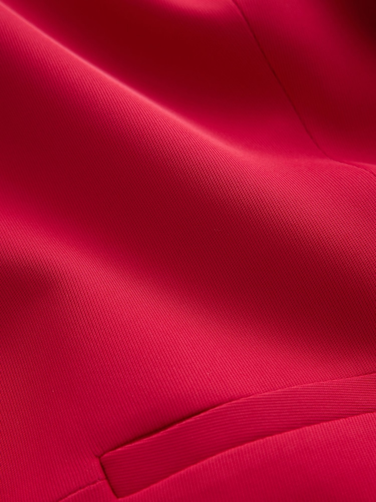 Red Relaxed Ruched Sleeve Blazer - Image 9 of 9 Red Relaxed Ruched Sleeve Blazer - Image 9 of 9