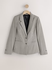 Neutral Dogtooth Cinched Single Breasted Blazer - Image 6 of 9