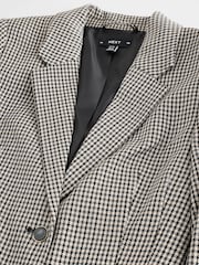 Neutral Dogtooth Cinched Single Breasted Blazer - Image 7 of 9