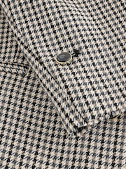 Neutral Dogtooth Cinched Single Breasted Blazer - Image 8 of 9