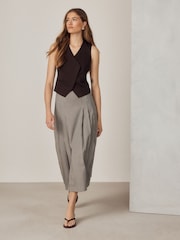 Neutral Dogtooth Midi Kilt - Image 2 of 5