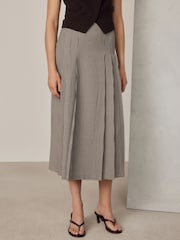 Neutral Dogtooth Midi Kilt - Image 3 of 5