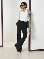 Black Tailored Hardware Detail Bootcut Trousers with Stretch - Image 2 of 9