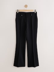 Black Tailored Hardware Detail Bootcut Trousers with Stretch - Image 6 of 9